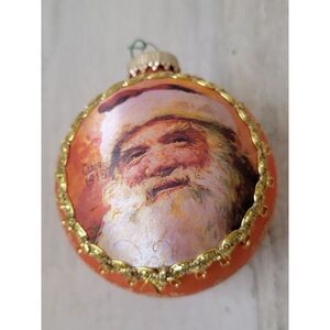 Santa Claus ornament ball blown glass ornament Xmas decor
